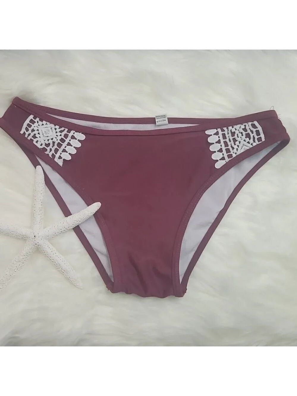 Burgundy swim bikini bottom